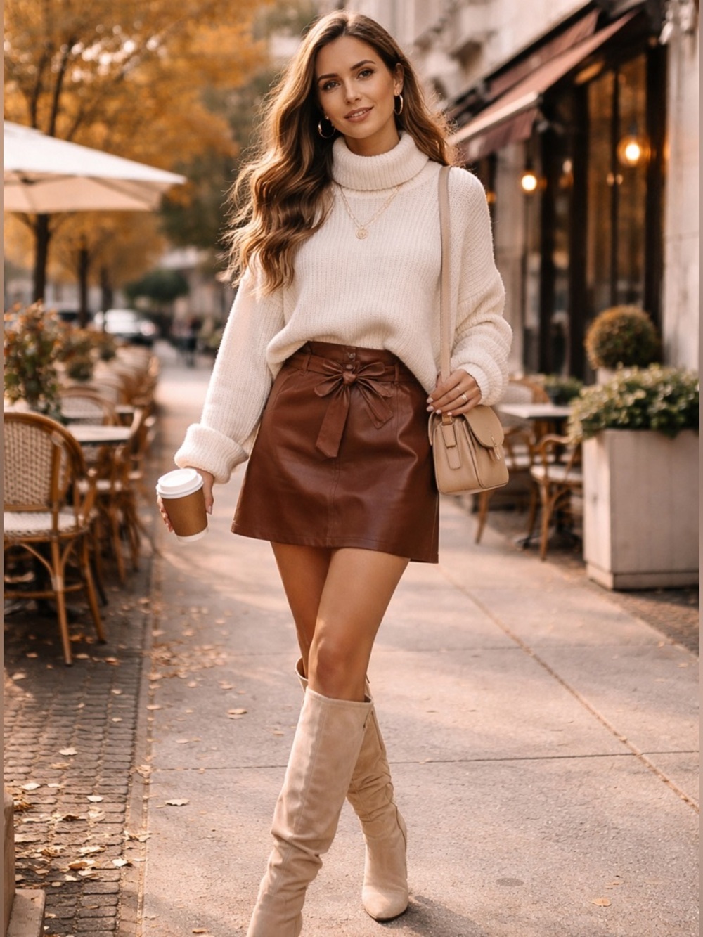 PAIGE Vegan Leather Mini Skirt High Waisted Parisian Everyday Chic Boho SZ L NWT